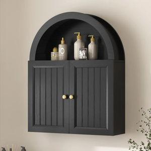 Arched Bathroom Wall Cabinet - Black