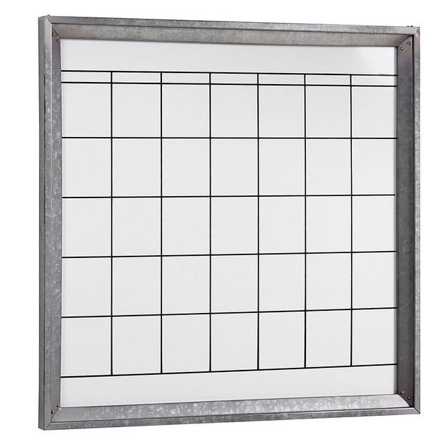 Galvanized & Light Wood Modular Wall System- White Board Calendar