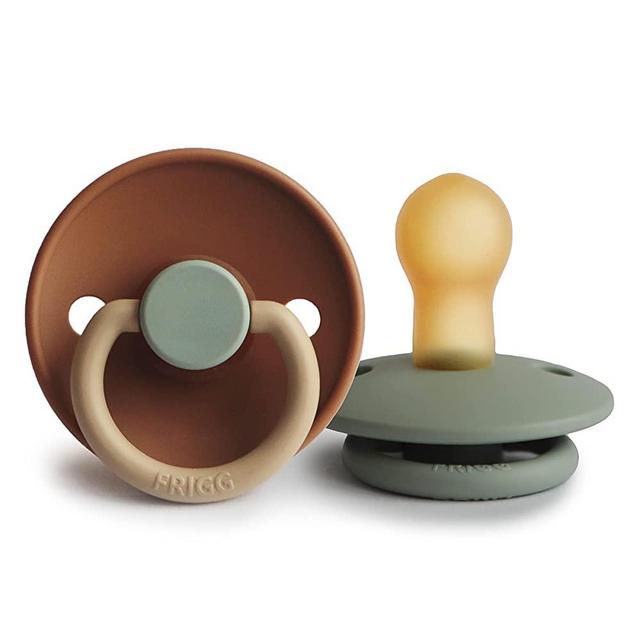 FRIGG Natural Rubber Baby Pacifier | Made in Denmark | BPA-Free (Safari/Sage, 0-6 Months)