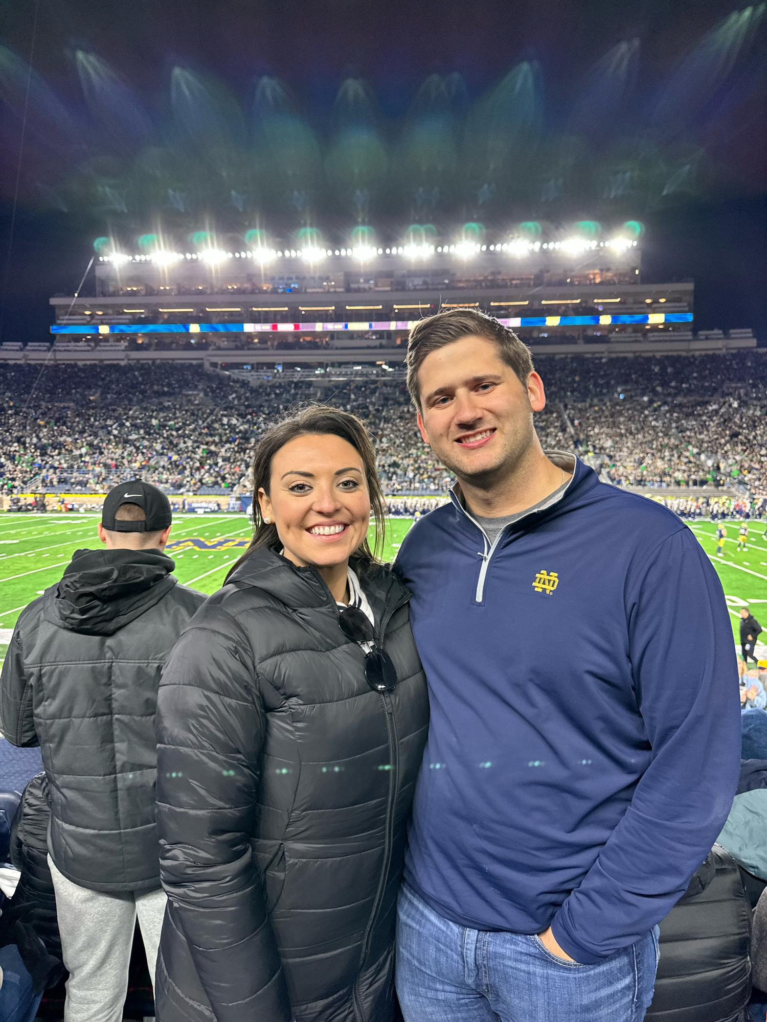 Perry's first football game at Notre Dame!