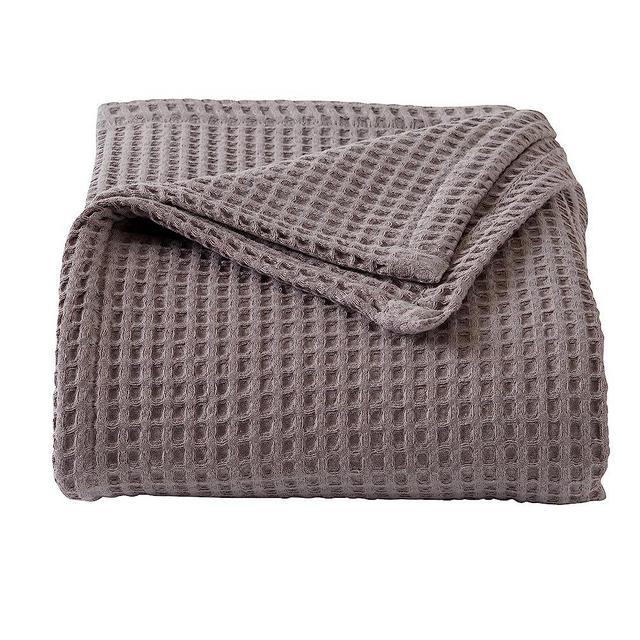 100% Cotton Waffle Weave Bed Blanket | Soft, Breathable, and Lightweight Blanket for All-Season | Perfect for Layering | Brielle Collection (King, Charcoal)