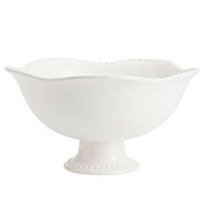 Emma Footed Serve Bowl, White