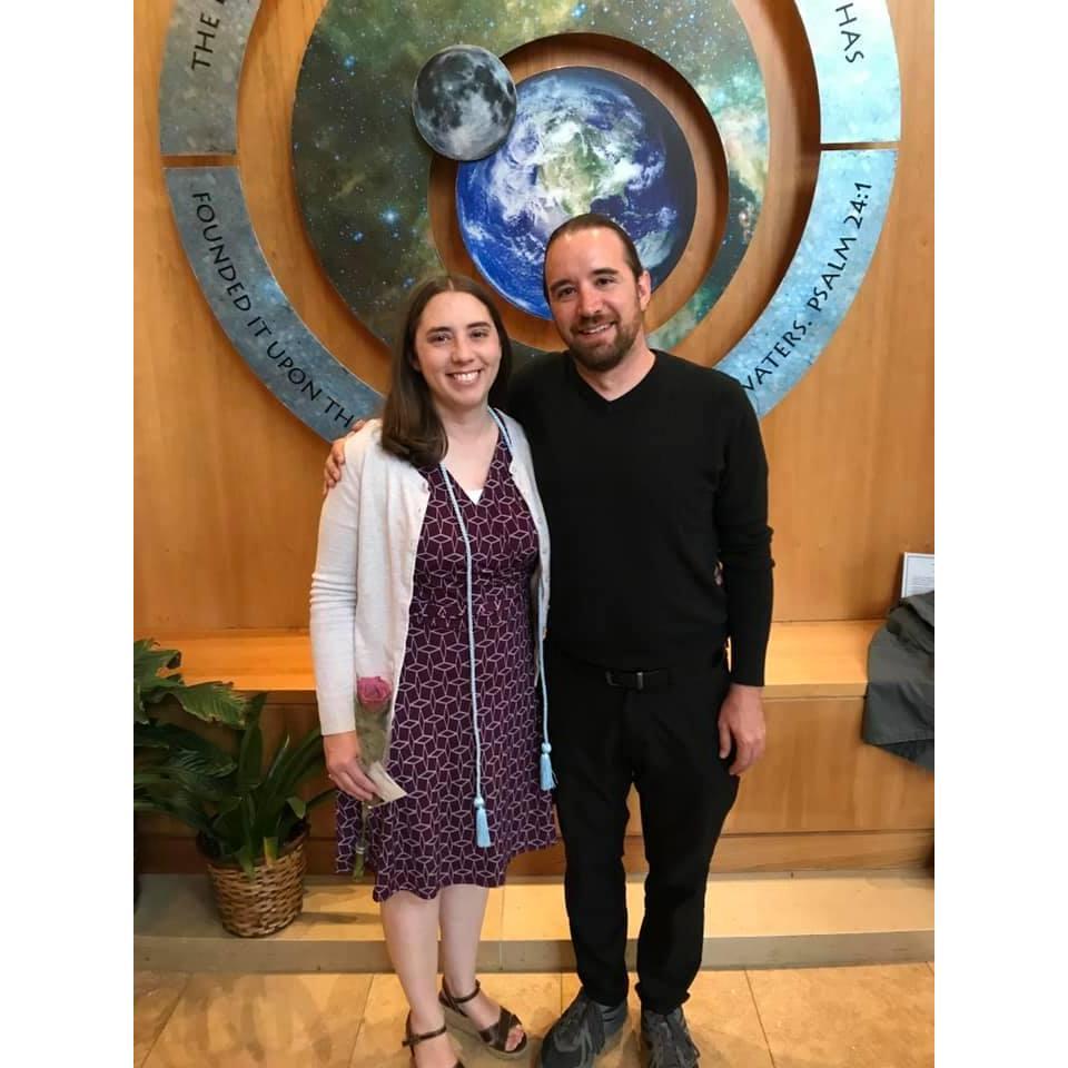 Julie's cording ceremony for her Master's degree.