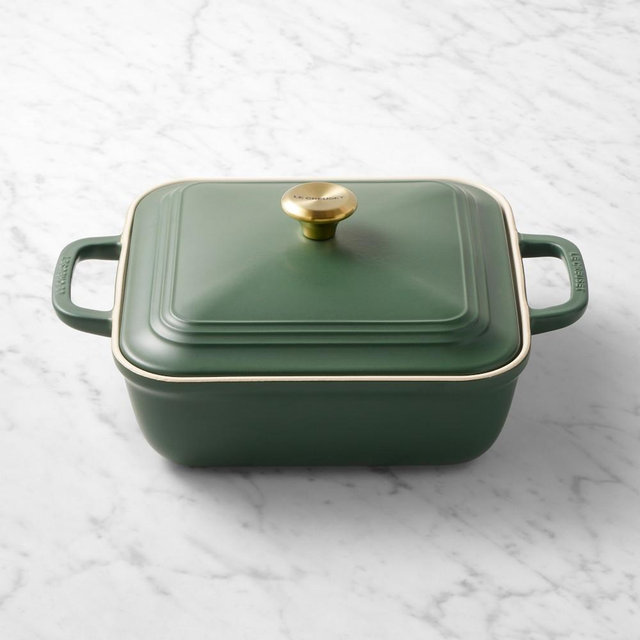 Le Creuset San Francisco Stoneware Square Covered Baker, 3-Qt., Foret