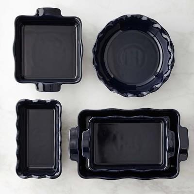 Emile Henry Ultimate 5-Piece Ruffled Bakeware Set, Navy
