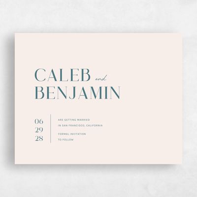 Beige Wedding Save the Date - Latona Landscape