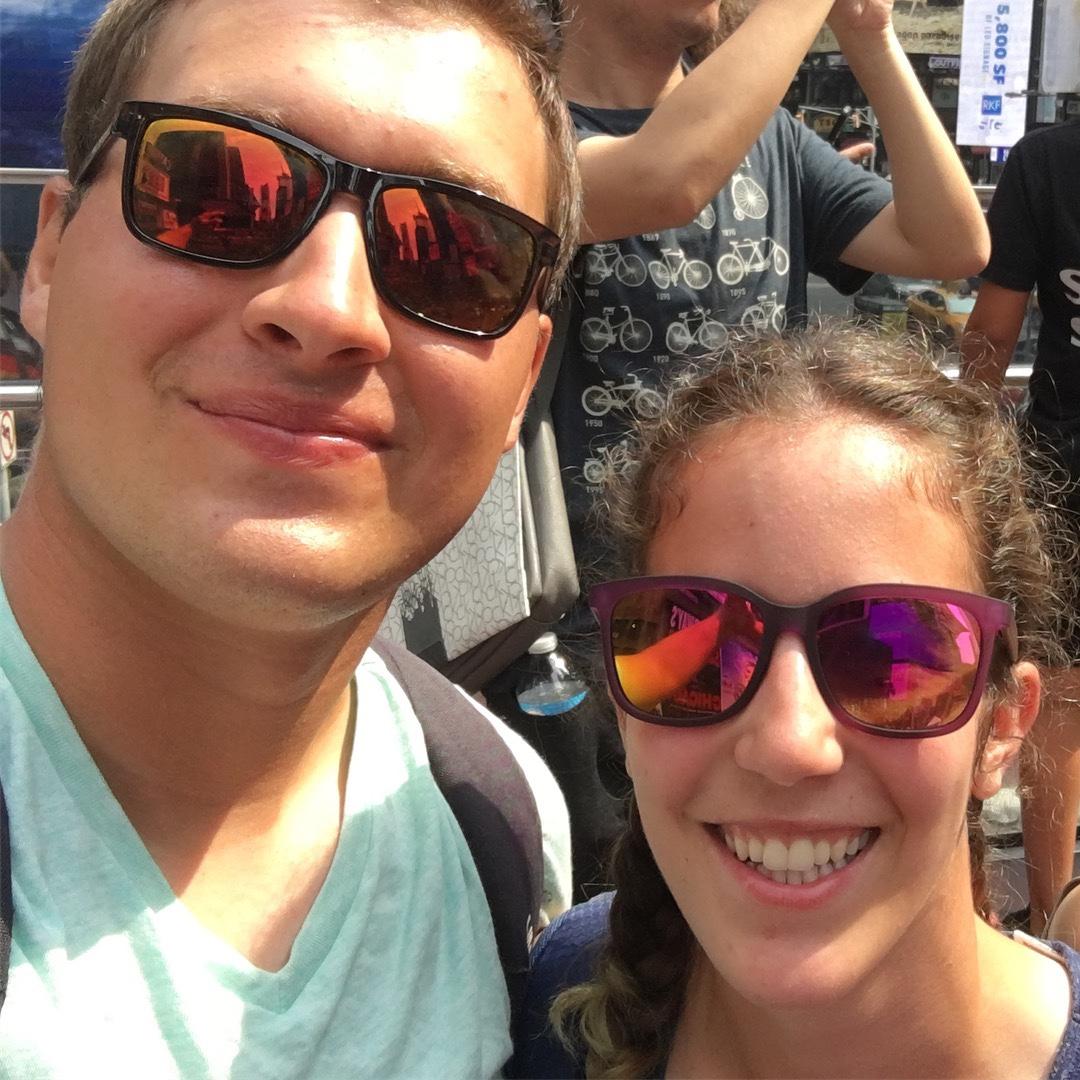It's hard to tell, but this was taken on Dylan's first trip to NYC the summer we met