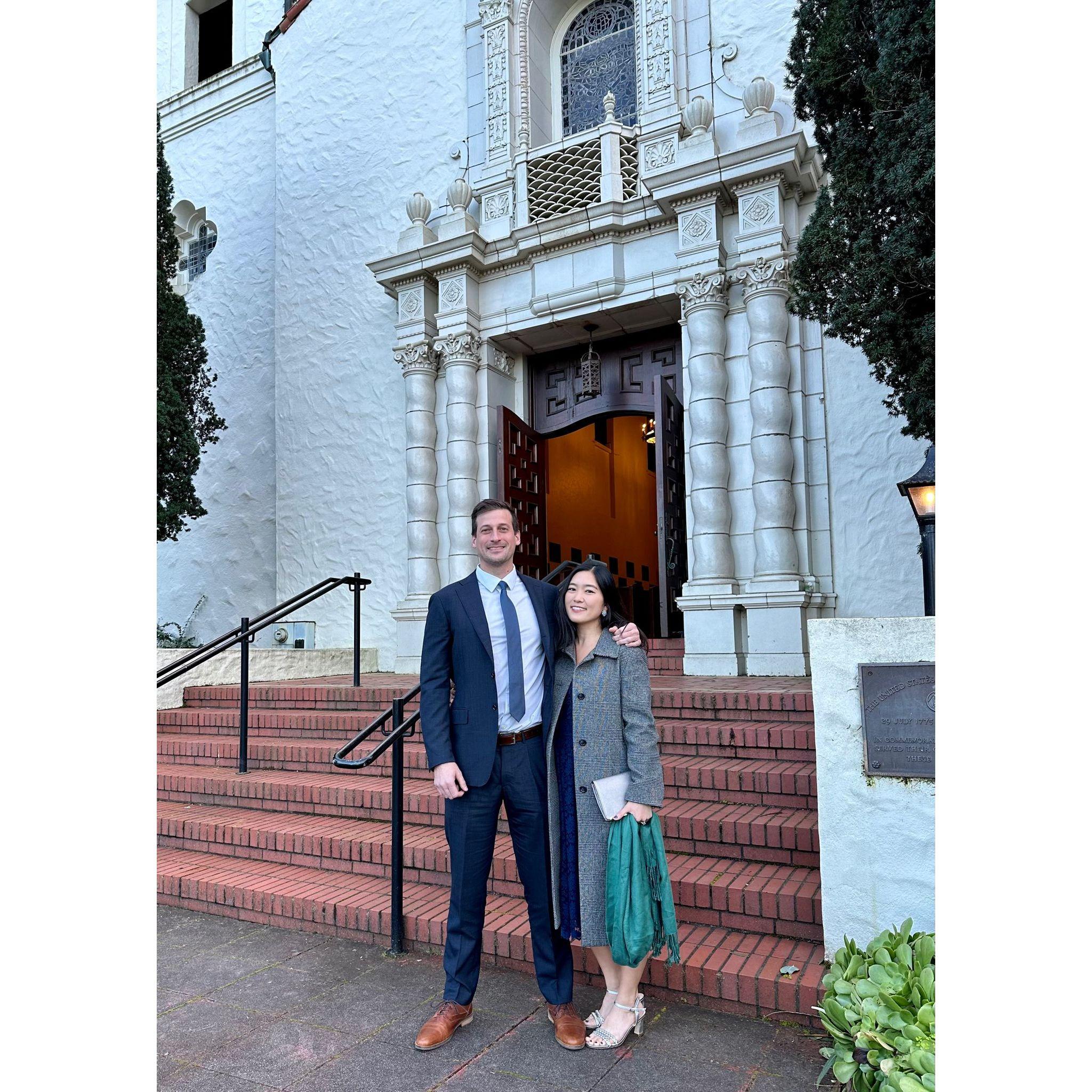 At a friend's wedding in San Francisco, 2024.