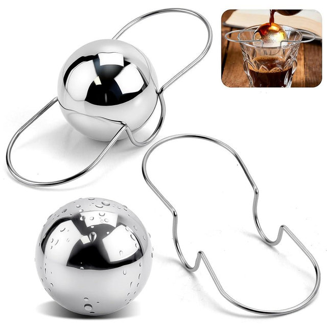 2 Pack XL Espresso Frozen Ball for Espresso Coffee, Stainless Steel Espresso Chilling Ball
