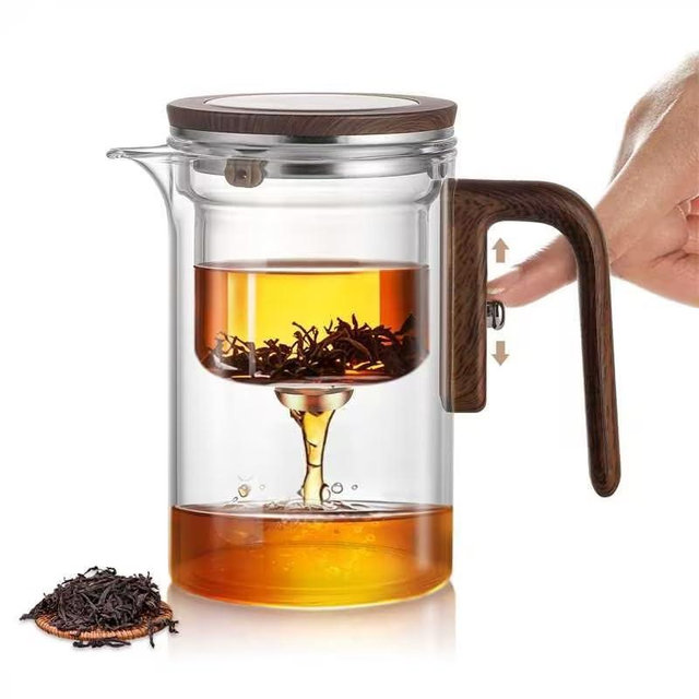 Enchanti Tea Pot, Magic Glass Teapot with Strainer,Magnetic Water Separation with Infuser -600ML/20.3oz