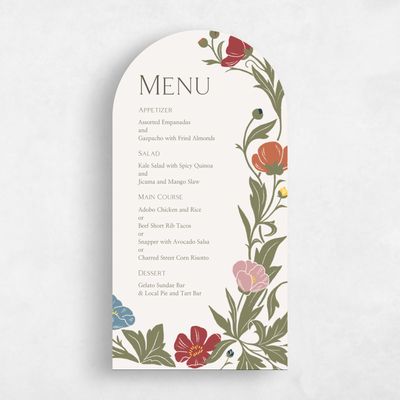 Red Arch Wedding Menu - Glenarden