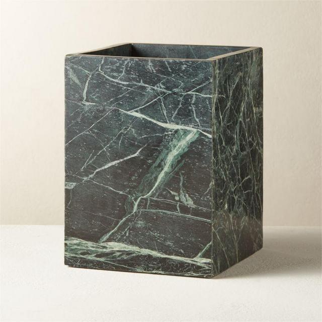 Jules Green Marble Wastecan