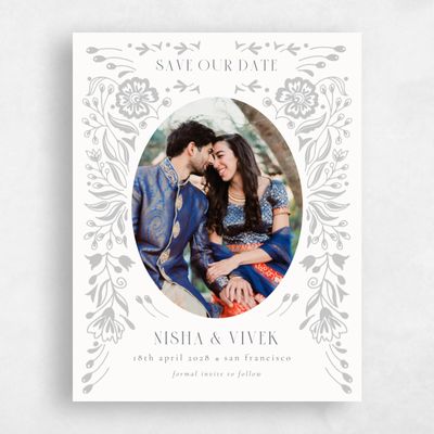Gray, Grey Wedding Save the Date - Calliope Photo