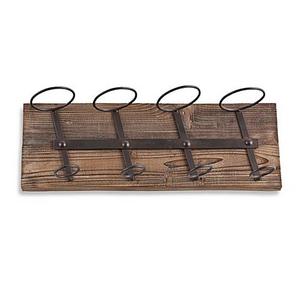 Southern Enterprises Saxon Wall Mount Wine Storage in Weathered Oak