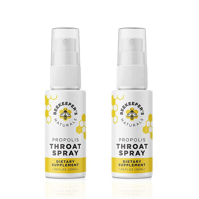 BEEKEEPER'S NATURALS Propolis Throat Spray - 95% Bee Propolis Extract - Natural Immune Support & Sore Throat Relief - Antioxidants, Keto, Paleo, Gluten-Free, 1.06 oz (Pack of 2)