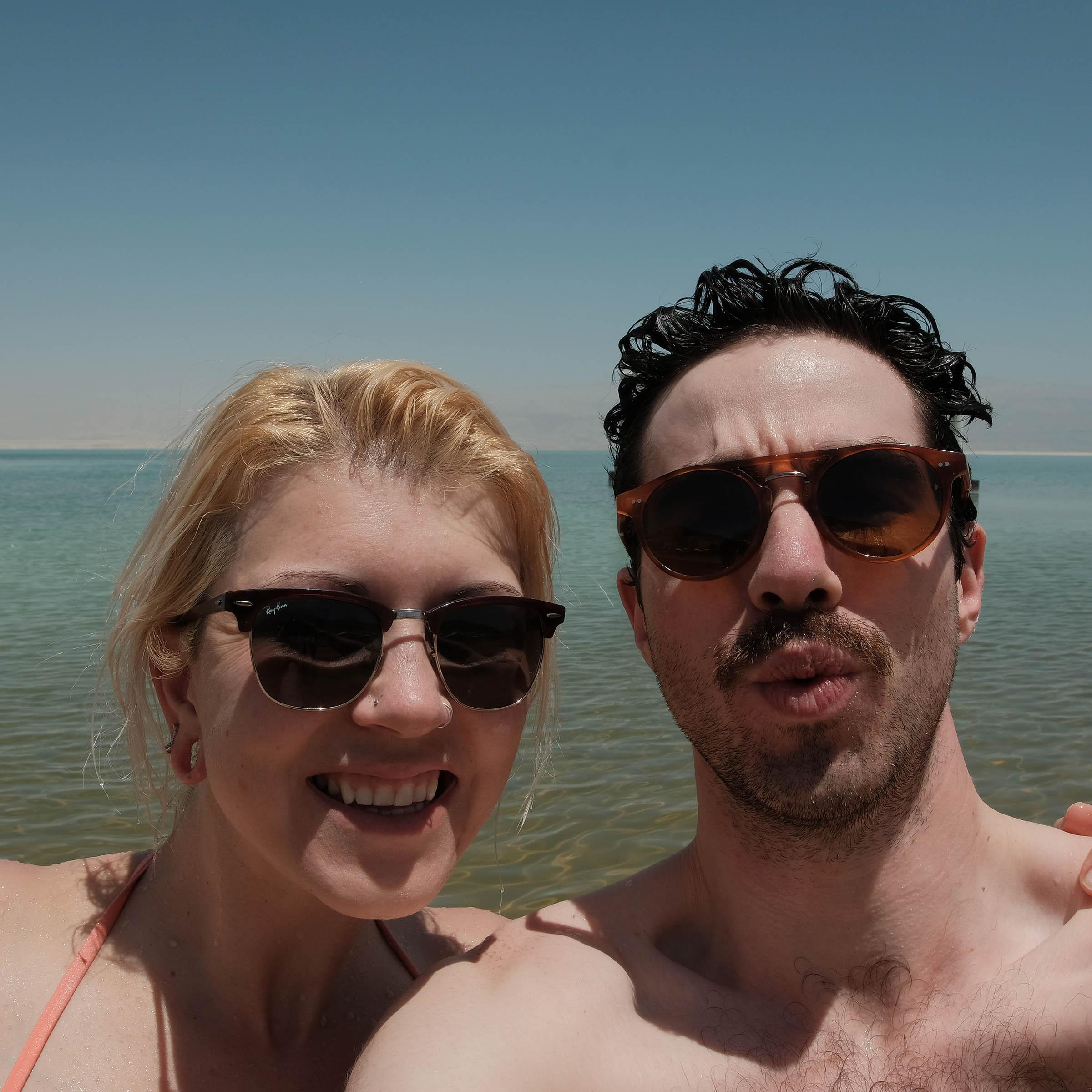 At the low-point of our lives, 400m below sea level at the Dead Sea