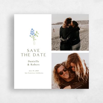 Blue Fall Wedding Save the Date - Rydal Square