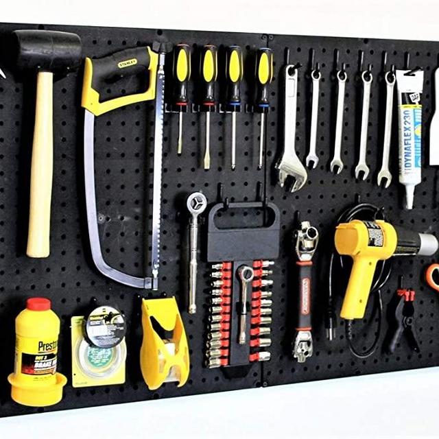 WallPeg 48" Wide Pegboard Kit with 2 Panels & 36 Locking Peg Board Hooks and Panel Set - Tool Parts and Craft Organizer