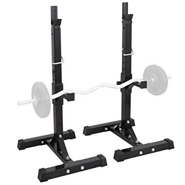 F2C Max Load 550Lbs Pair of Adjustable 41"-66" Rack Sturdy Steel Squat Barbell Free Bench Press Stands Gym/Home Gym Portable Dumbbell Racks Stands (one Pair/Two pcs)
