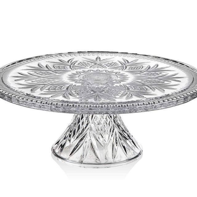 Godinger DUBLIN CAKE PLATE,Clear,12" cake plate with stand