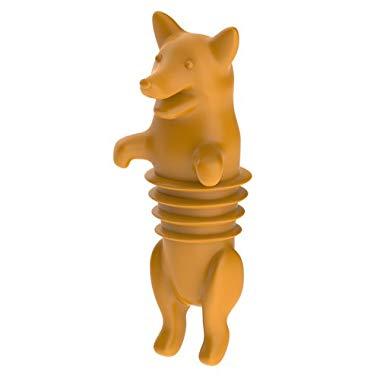 True Zoo Wine Bottle Stopper Corki Animal Alcohol Cork, Set of 1, Orange
