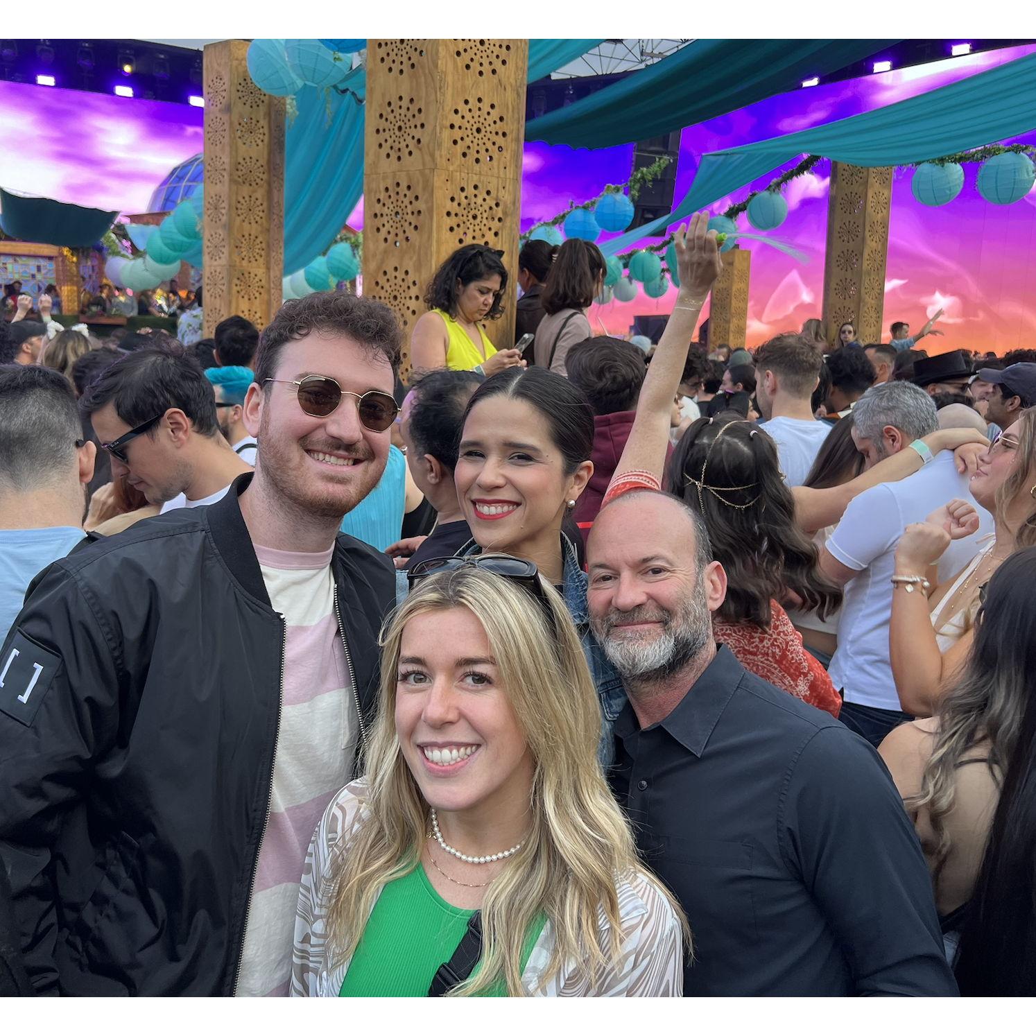 Dancing at a day show at Brooklyn Mirage with Marc & Carlota. June 2023.
