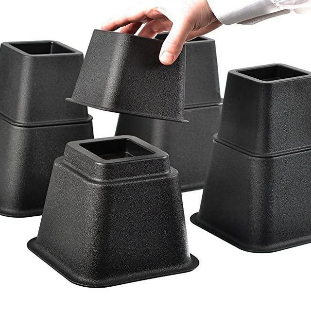 Home-it Adjustable Bed Risers or Furniture Riser bed lifts in Heights of 8, 5 or 3 Inches Heavy Duty Set of 4 bed riser