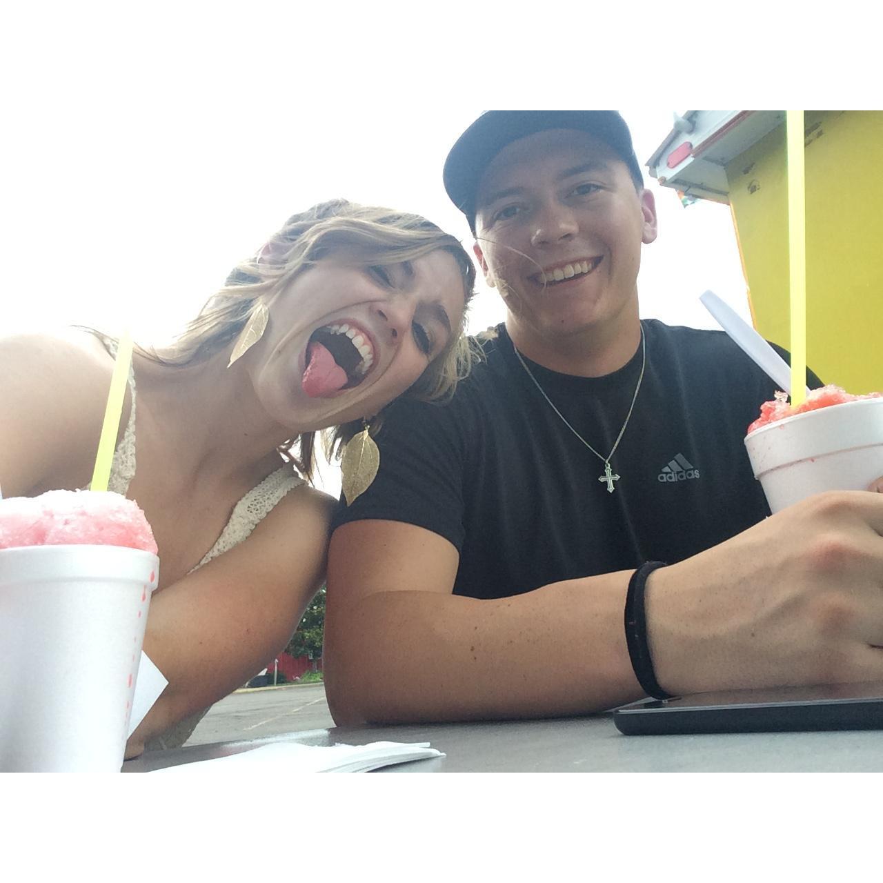 Summer snowcone date tradition.