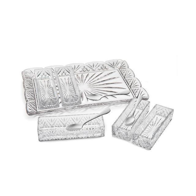 Godinger Dublin Multi 2 Piece Serving Set with Tray & Spoons
