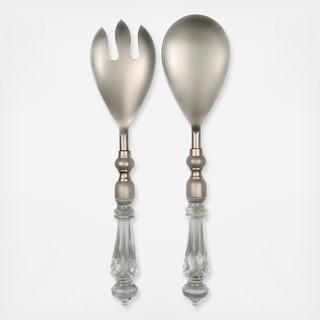 Old Hollywood Glass Handled Salad Servers