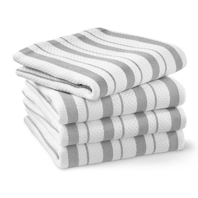 Williams Sonoma Stripe Towels, Set of 4, Drizzle Grey