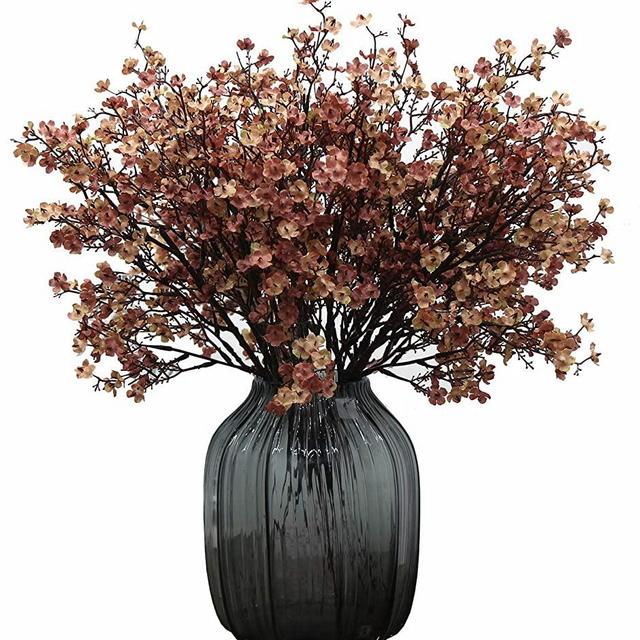 JAKY-Global Babys Breath Fabric Cloth Artificial Flowers 6 Bundle European Fake Silk Plants Decor Wedding Party Decoration Bouquets Real Touch DIY Home Garden (Skin color-6pcs)