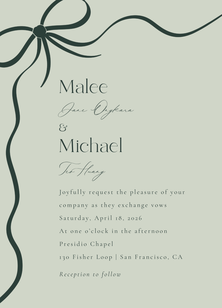 Alba Classic | Grassy Sage | Zola Wedding Invitations
