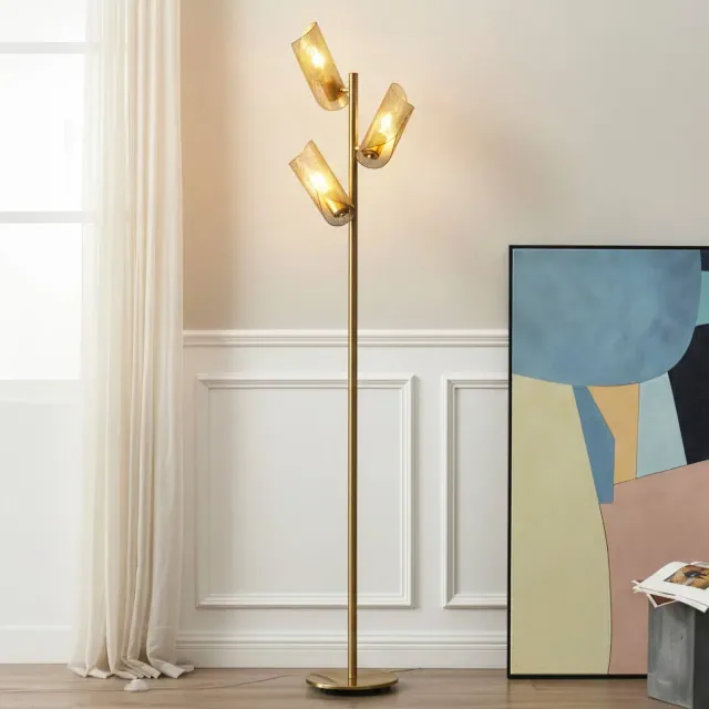 Brightech Lyra Mid-Century Tree Floor Lamp Antiqued Brass
