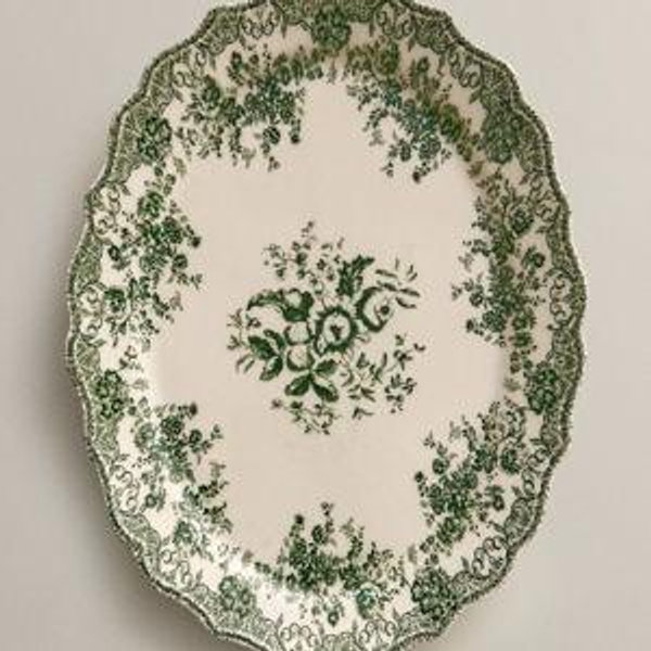 FLORAL EARTHWARE SERVING DISH