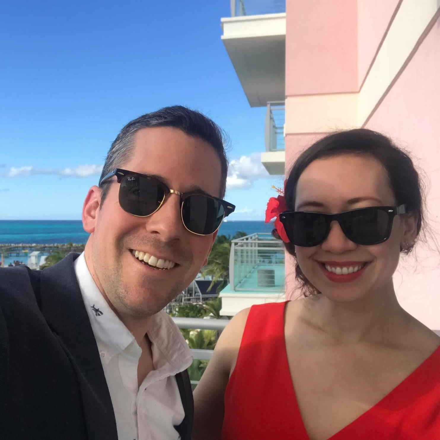 In The Bahamas for Dario and Anastasia's wedding in Nassau.
