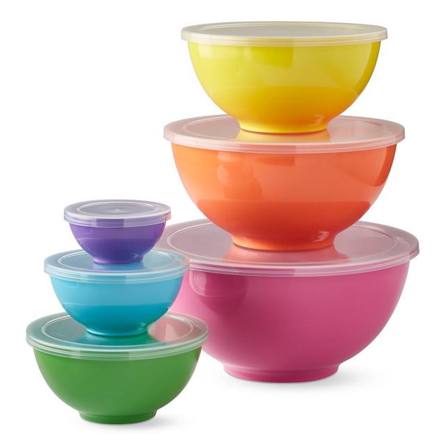 Flourshop Melamine Mixing Bowls with Lids, Set of 6