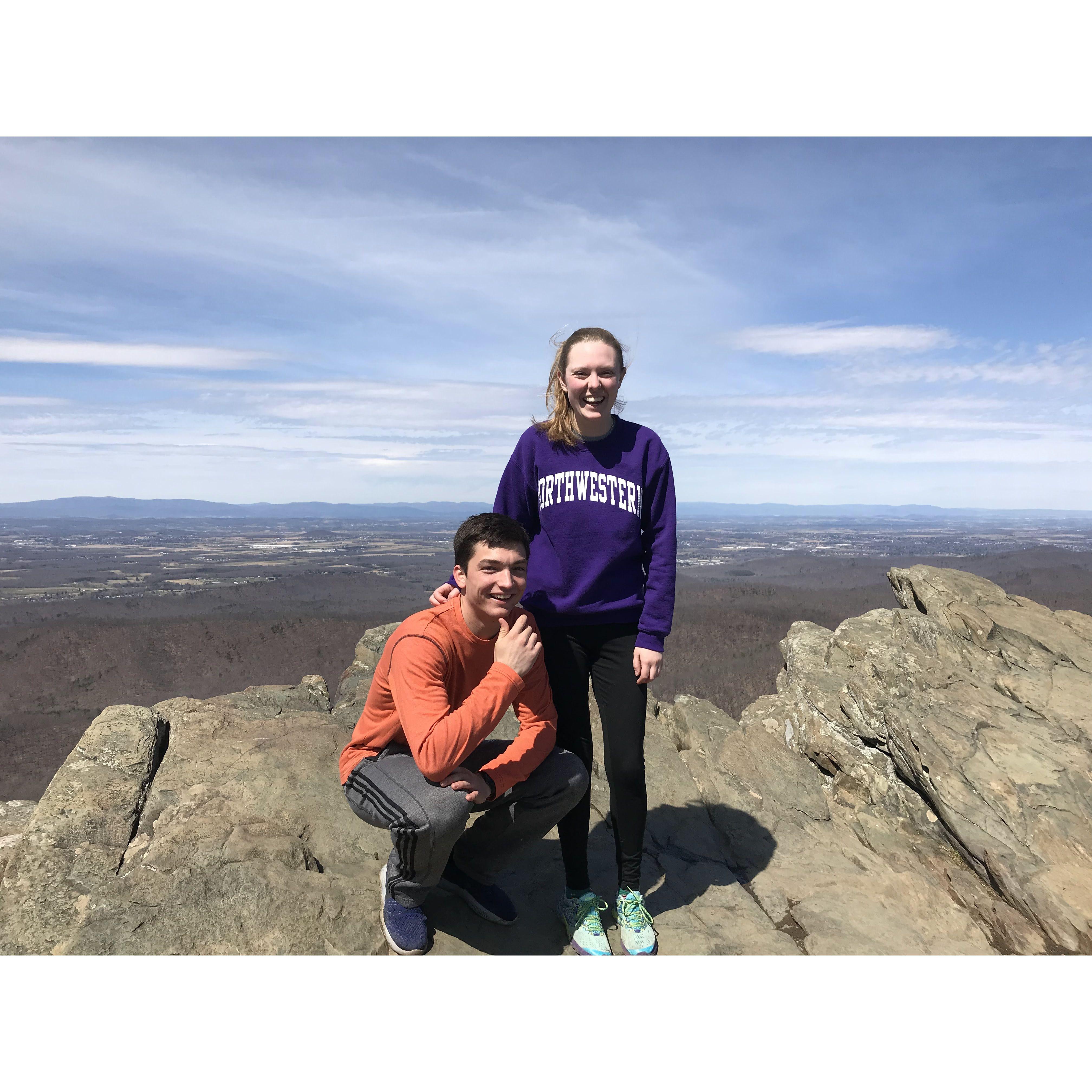 After a strenuous hike at Humpback Rock in VA.
Grant: "Wow, wasn't this view worth it?"
Georgie: "No" :)