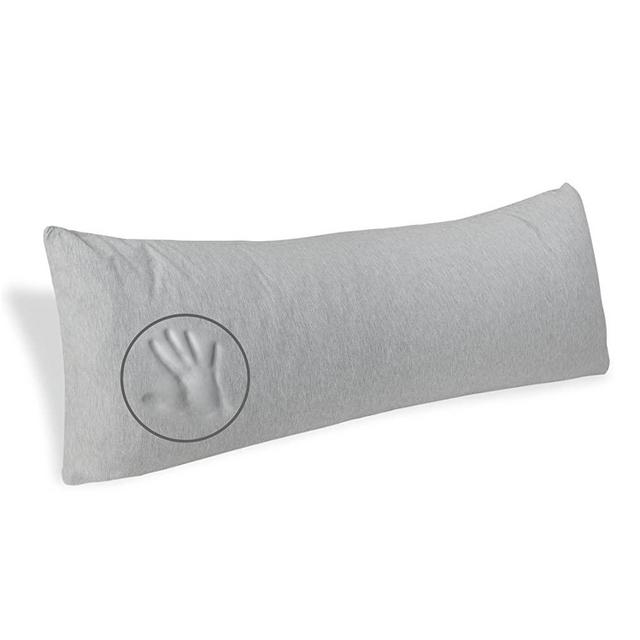 Milliard Full Body Pillow - Shredded Memory Foam with Washable Cover - Long, Firm Hug Pillows for Side and Back Sleepers (76in, Cool Grey)