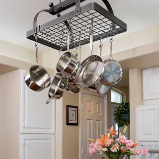 Classic Rectangular Ceiling Pot Rack with Grid