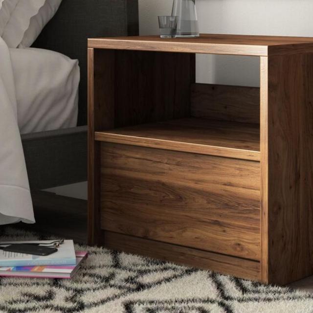 Wayfair Posner 1 Drawer Nightstand, Grand Walnut