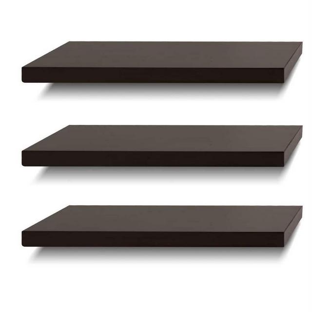 Espresso Solid Wood Decorative Wall Shelves Floating Shelves
