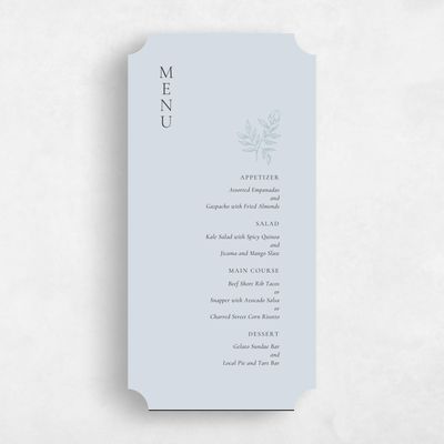 Blue Ticket Wedding Menu - Cardinell
