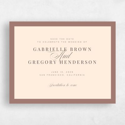 Chestnut, Brown Wedding Save the Date - Laroque Landscape