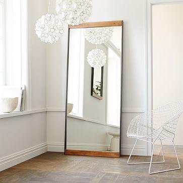 Industrial Metal + Wood Floor Mirror