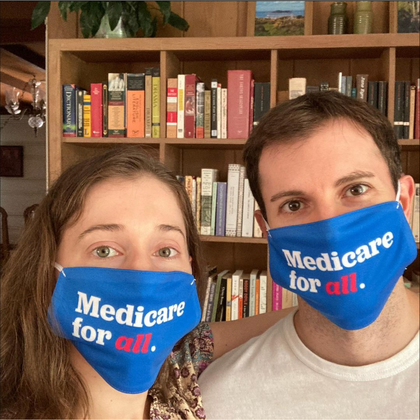 Wearing our Medicare for All masks