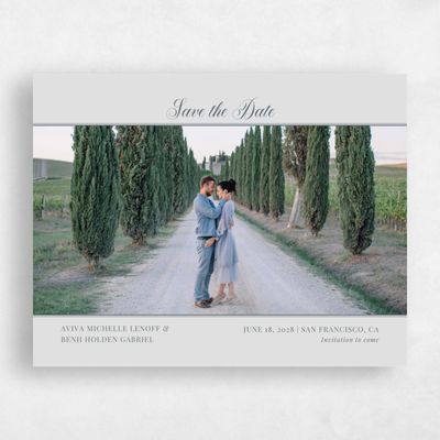 Gray, Grey Wedding Save the Date - Stauffer Portrait