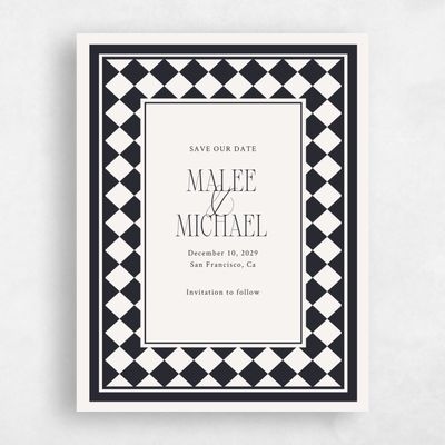 Black Typography Wedding Save the Date - Luca Portrait