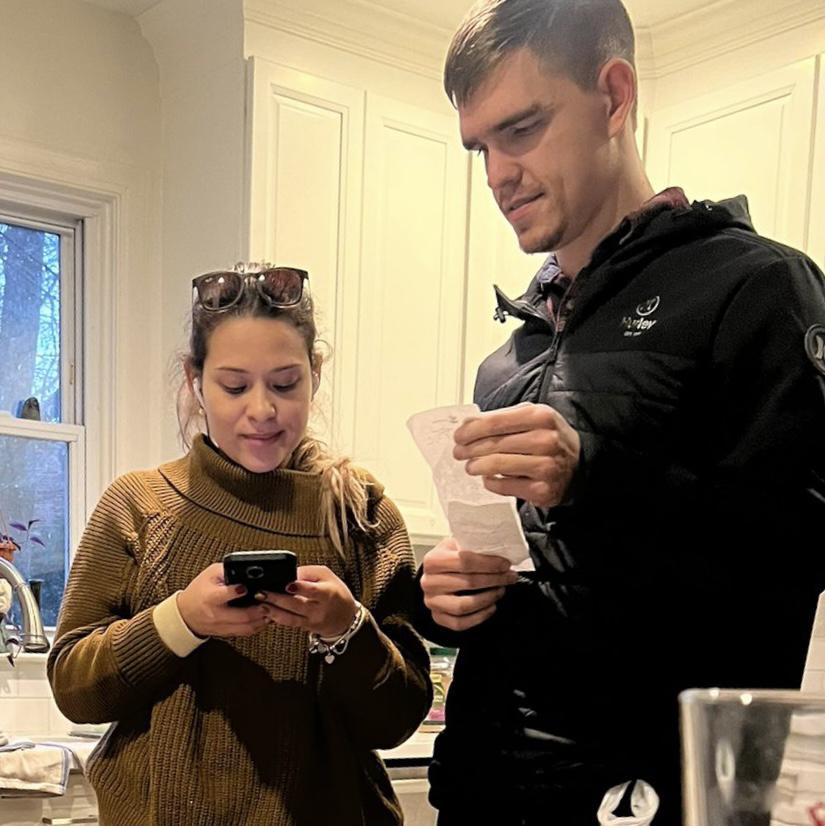 A picture to show one of our moments of cooking together.
We first said "I love you" after Aline (the maid of honor) snapped this photo of us. December 18th, 2022