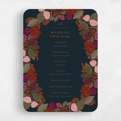 Blue Rounded Wedding Program - Elody
